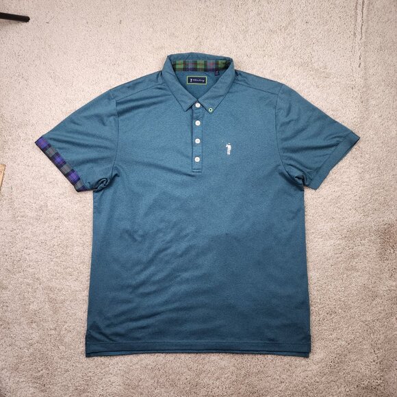 William Murray Golf Polo Mens L  Button Down Shirt Solid Print Blue  Y2K  clean - Picture 2 of 9